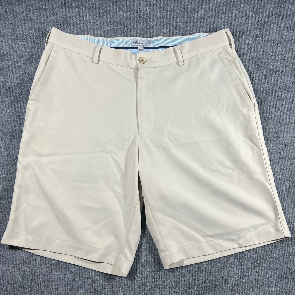 Peter Millar Golf Shorts Men's Size 34‎ Beige Golfing Casual